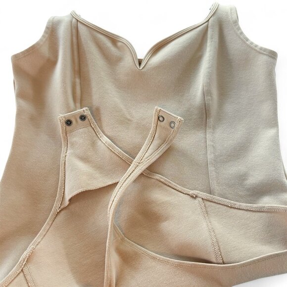 Abercrombie & Fitch Sz S Ponte Corset Sweetheart Bodysuit Beige - Picture 4 of 5